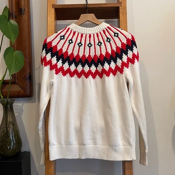 J. Crew Factory SZ M Red White and Blue Fair Isle Ski Sweater! - Picture 11 of 11